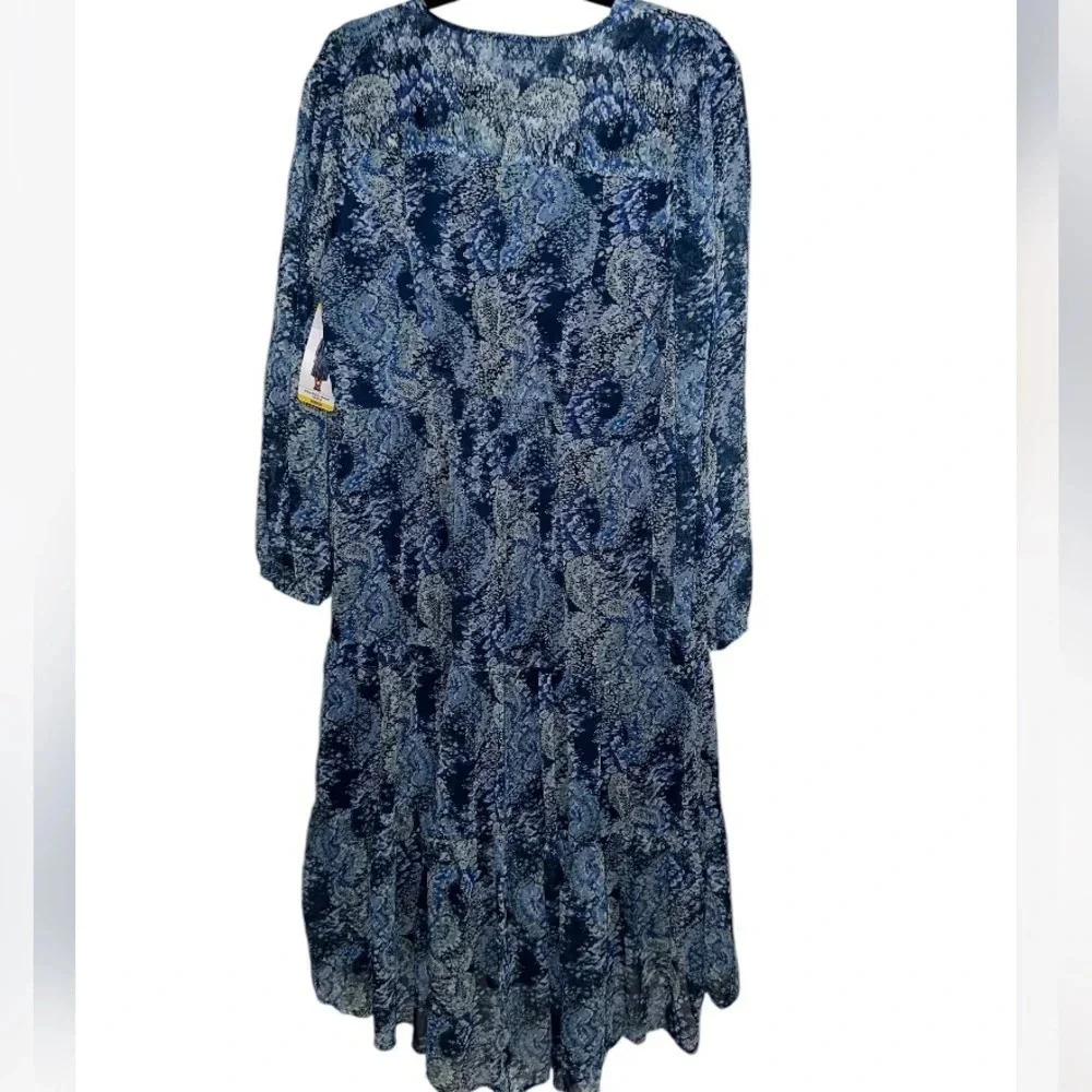 Joie “Limited Edition” Lightweight Chiffon Tiered Maxi Dress Parisian Paisley M - Picture 6 of 6